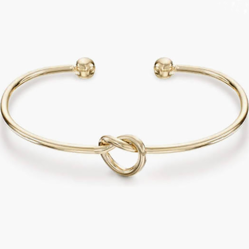 4K Gold Plated Forever Love Knot Infinity Bangle Bangle للنساء سوار سوار الذهب القابل للتعديل للنساء الذهب الأنيق-سوار الكفة المفتوح المطلي مع تصميم عقدة - مجوهرات الحد الأدنى الحديثة للارتداء اليومي والمناسبات الخاصة